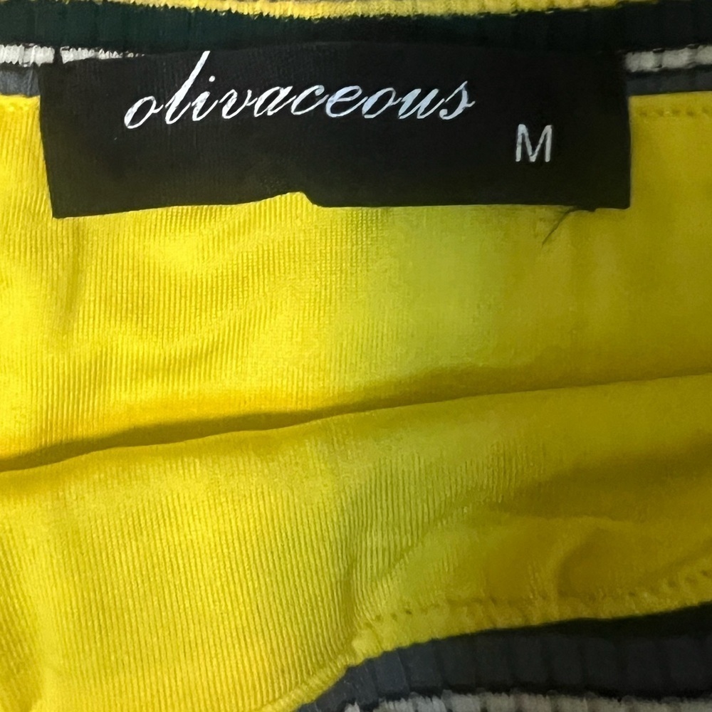Olivaceous Striped Ribbed Lined Knit Skirt Size: M - Picture 4 of 4